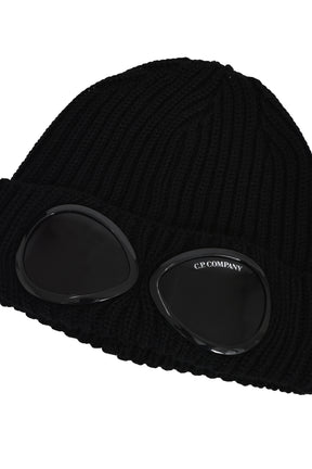 EXTRA FINE MERINO WOOL GOGGLE BEANIE / BLK 999