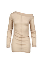 SLICK OFF SHOULDER T / BEI