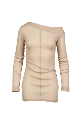 SLICK OFF SHOULDER T / BEI