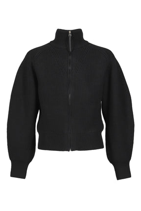LE CARDIGAN ZIPPE MERINO / BLK 