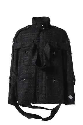 MIXED TWEED BONDAGE FIELD JKT / BLK