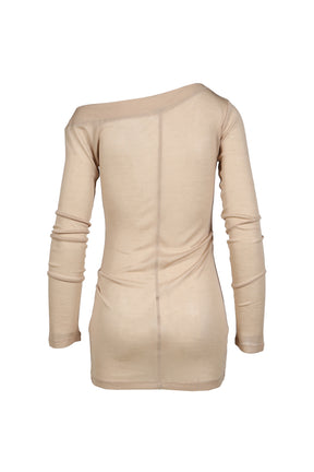 SLICK OFF SHOULDER T / BEI
