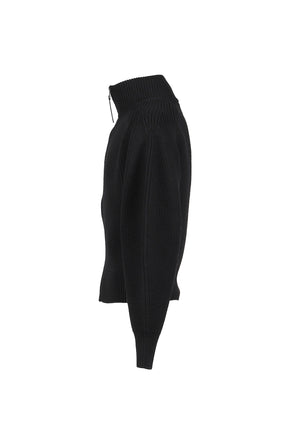 LE CARDIGAN ZIPPE MERINO / BLK 