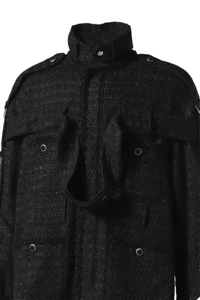 MIXED TWEED BONDAGE FIELD JKT / BLK