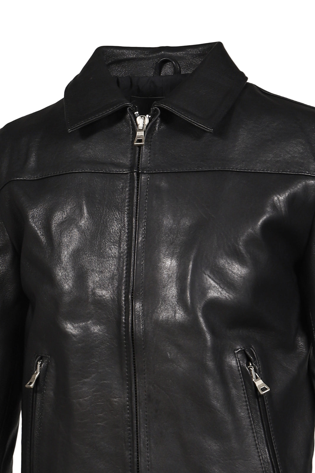 LEATHER JACKET BASIC CUT / BLK
