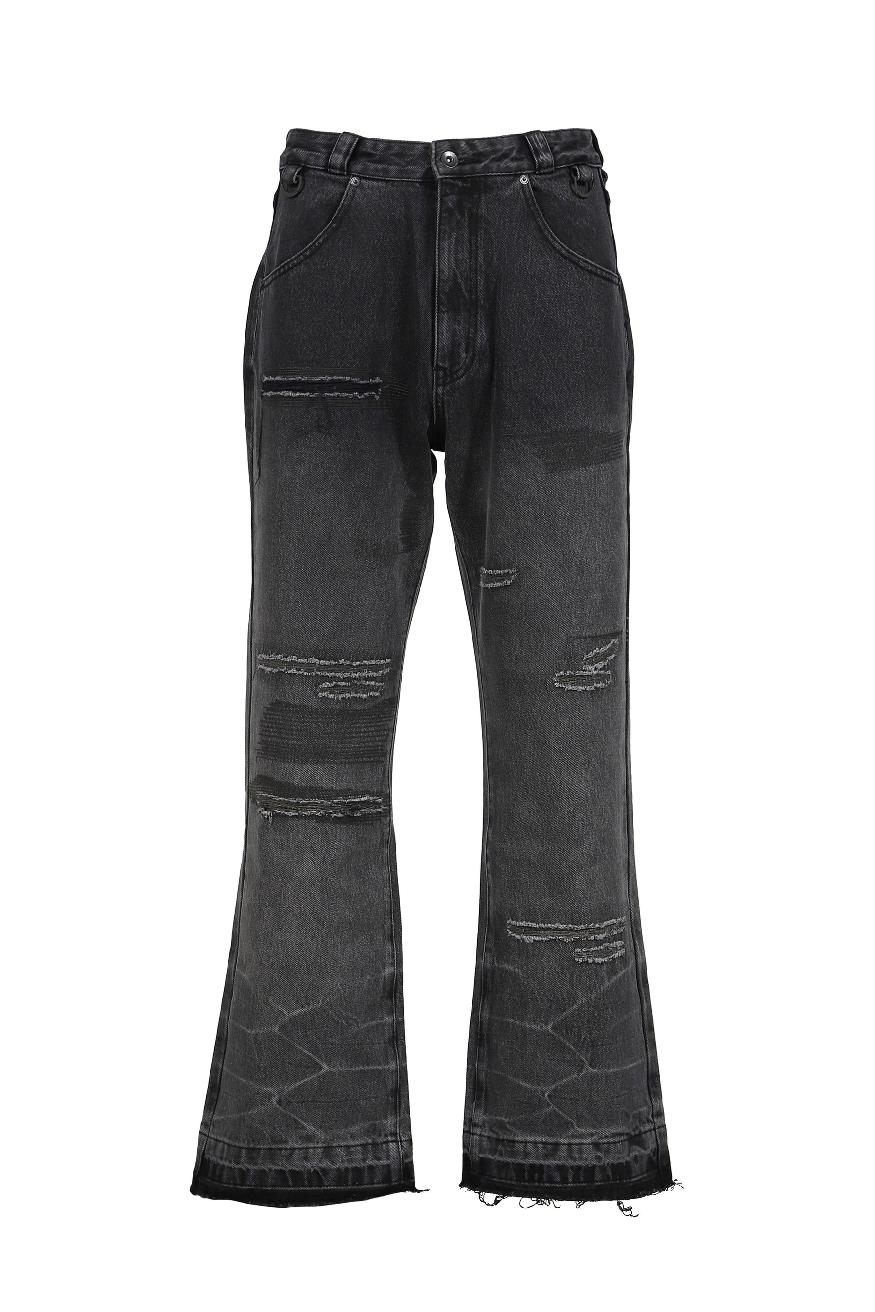 WASHED &amp; REPIARED DENIM / WASHED BLACK