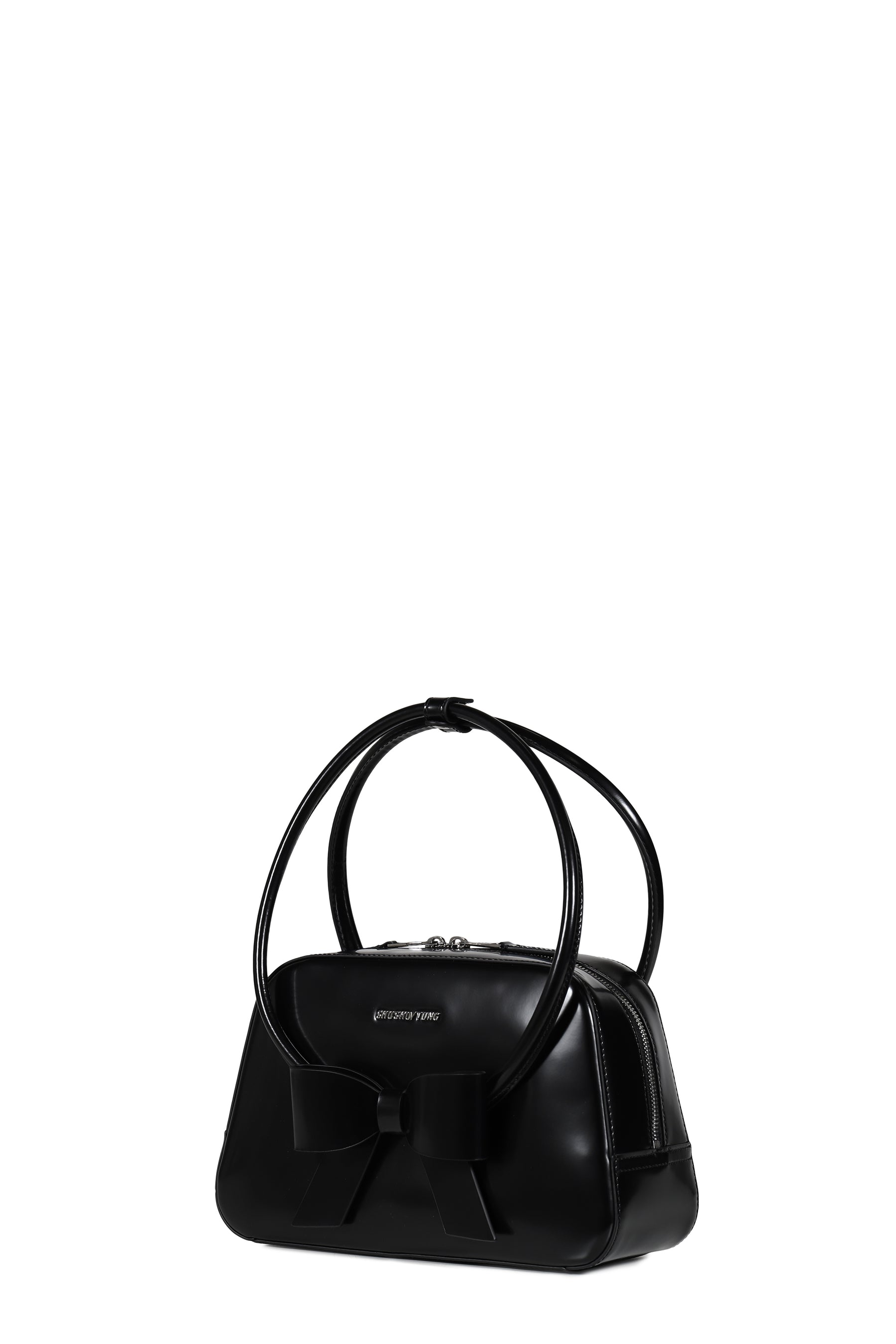 BOW RING HANDLE BAG / BLACK