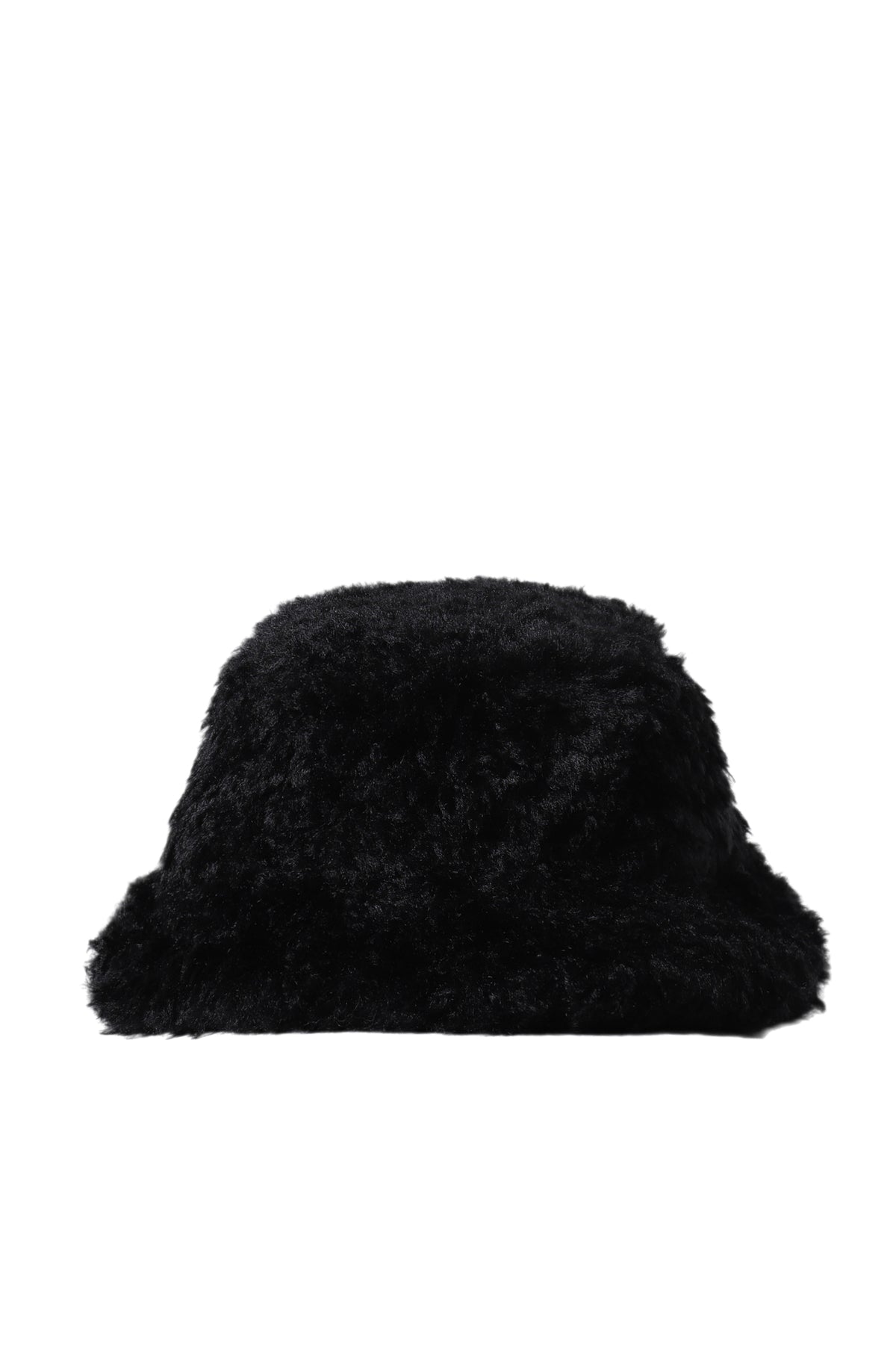 FAUX FUR BIG BUCKET HAT / BLK