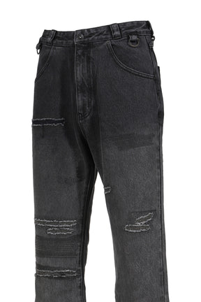 WASHED &amp; REPIARED DENIM / WASHED BLACK
