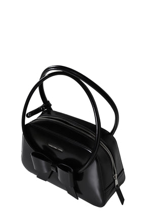 BOW RING HANDLE BAG / BLACK