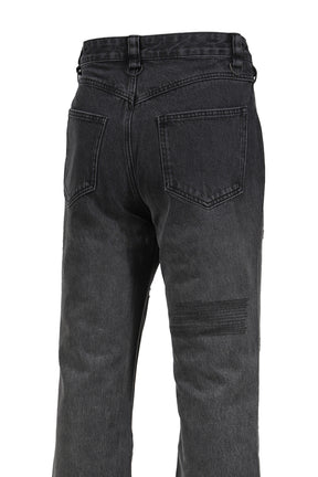 WASHED &amp; REPIARED DENIM / WASHED BLACK
