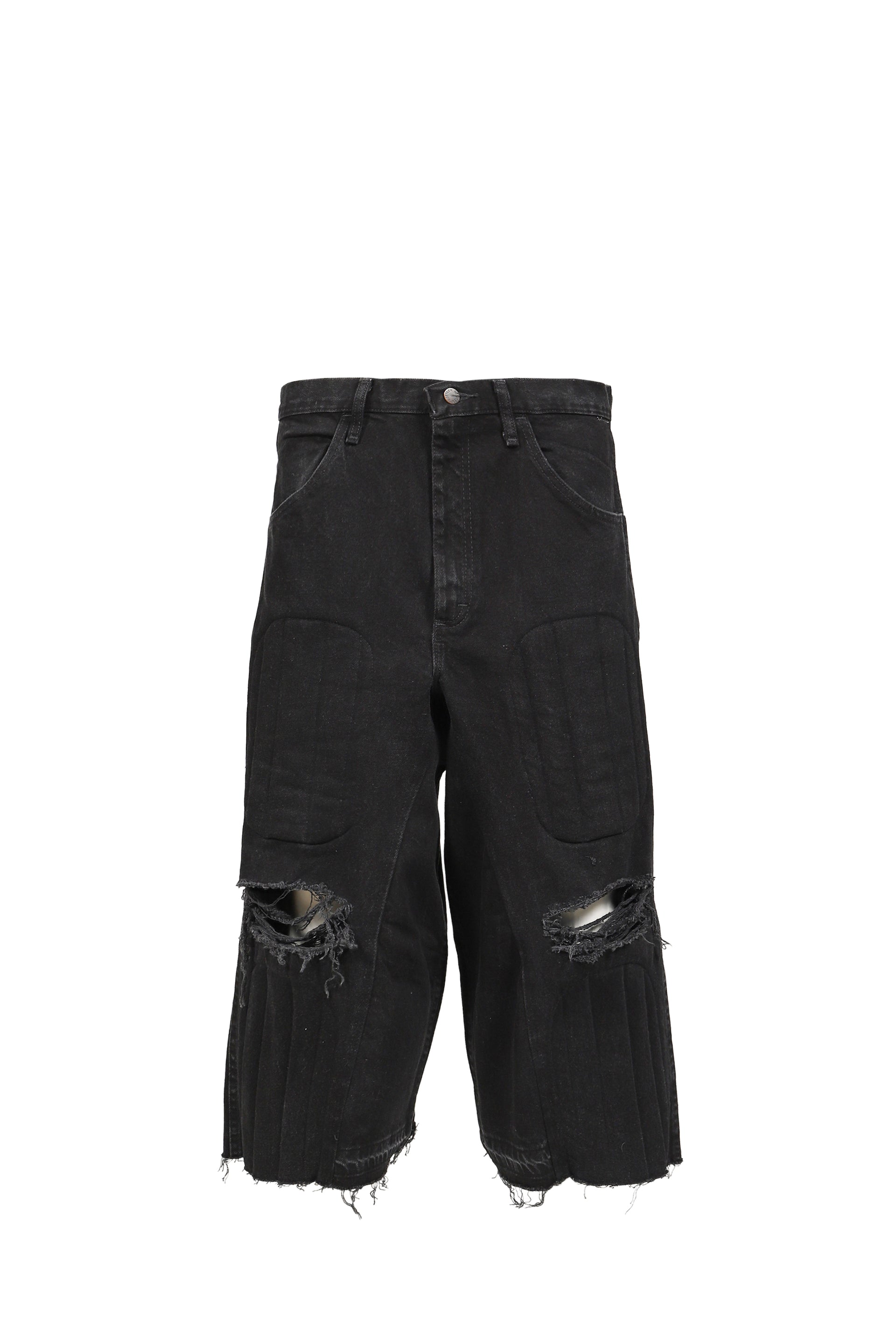 PADDED DENIM NBHD SHORTS / BLK