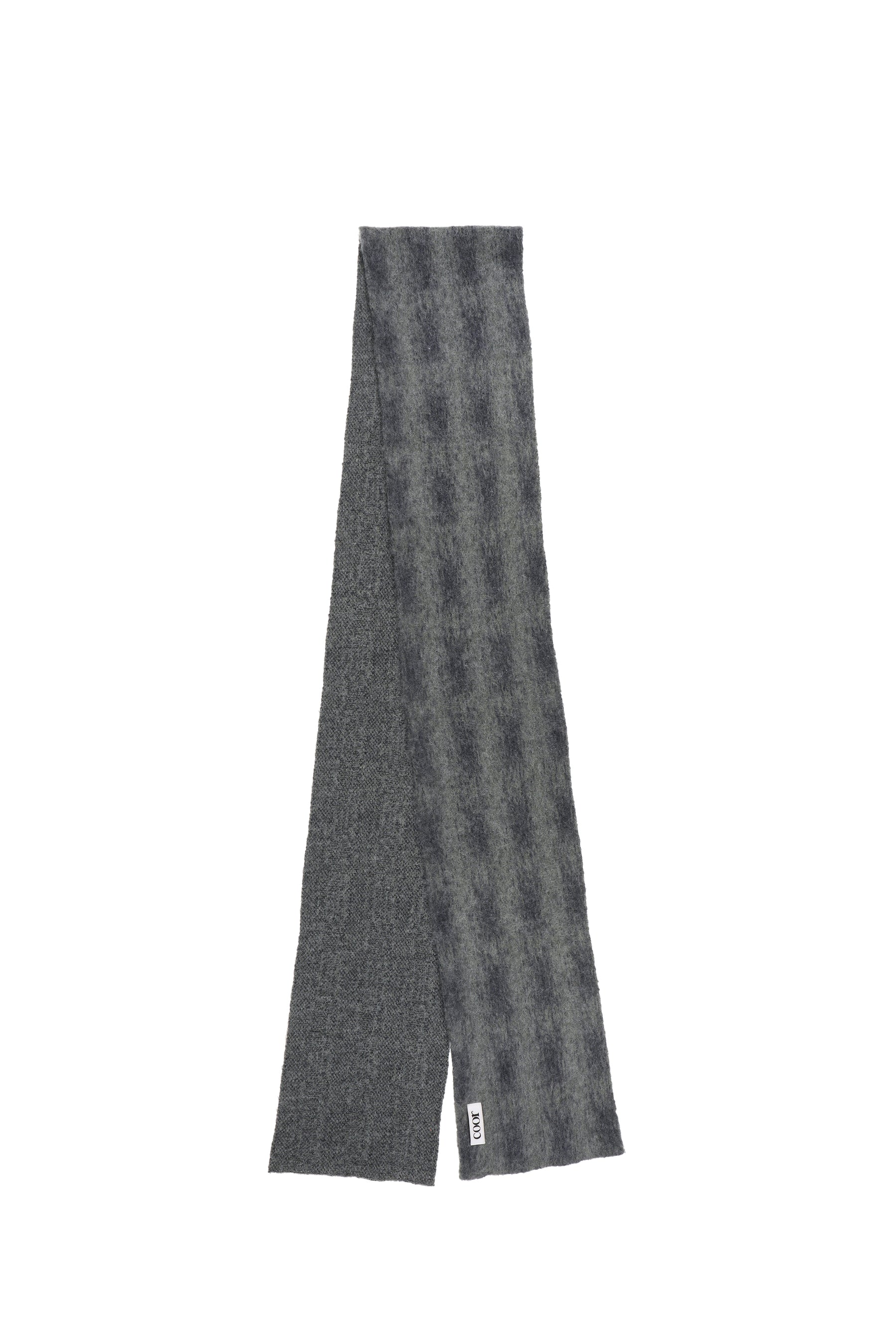ALPACA BLEND OMBRE CHECK MUFFLER / BLU GRY