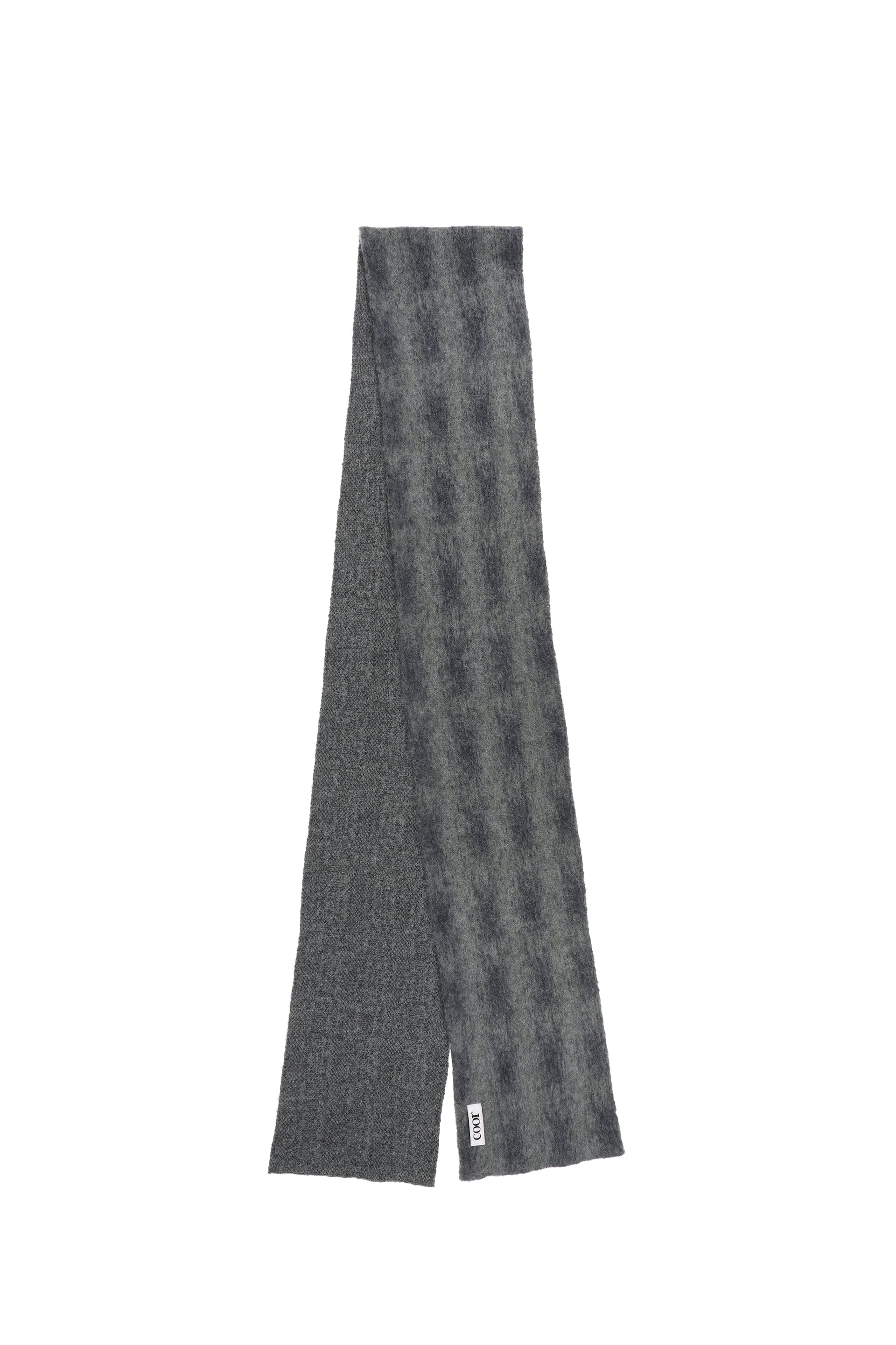 ALPACA BLEND OMBRE CHECK MUFFLER / BLU GRY
