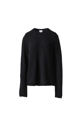 OPEN SIDE LINEN KNIT SWEATER / BLK