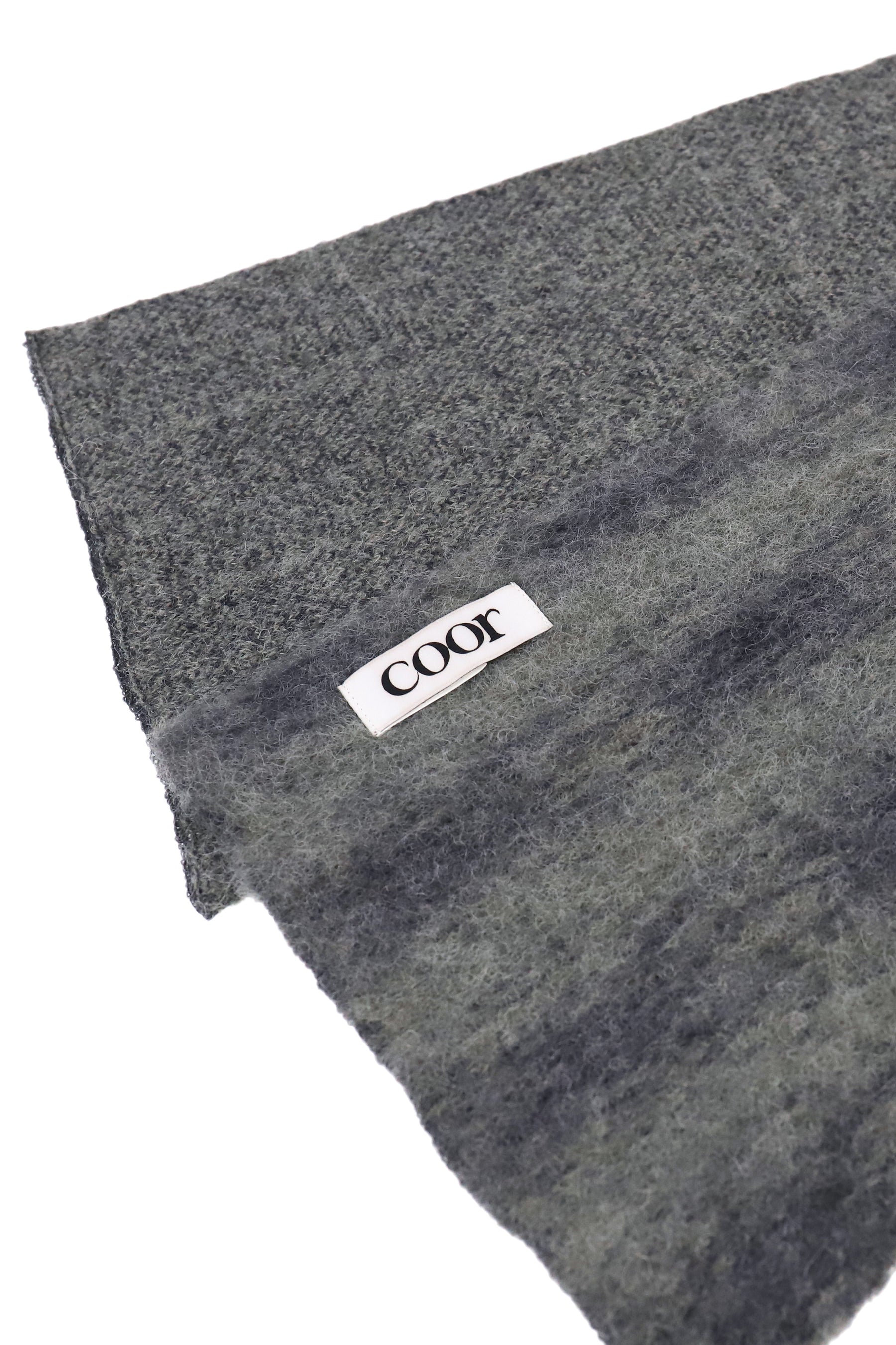 ALPACA BLEND OMBRE CHECK MUFFLER / BLU GRY