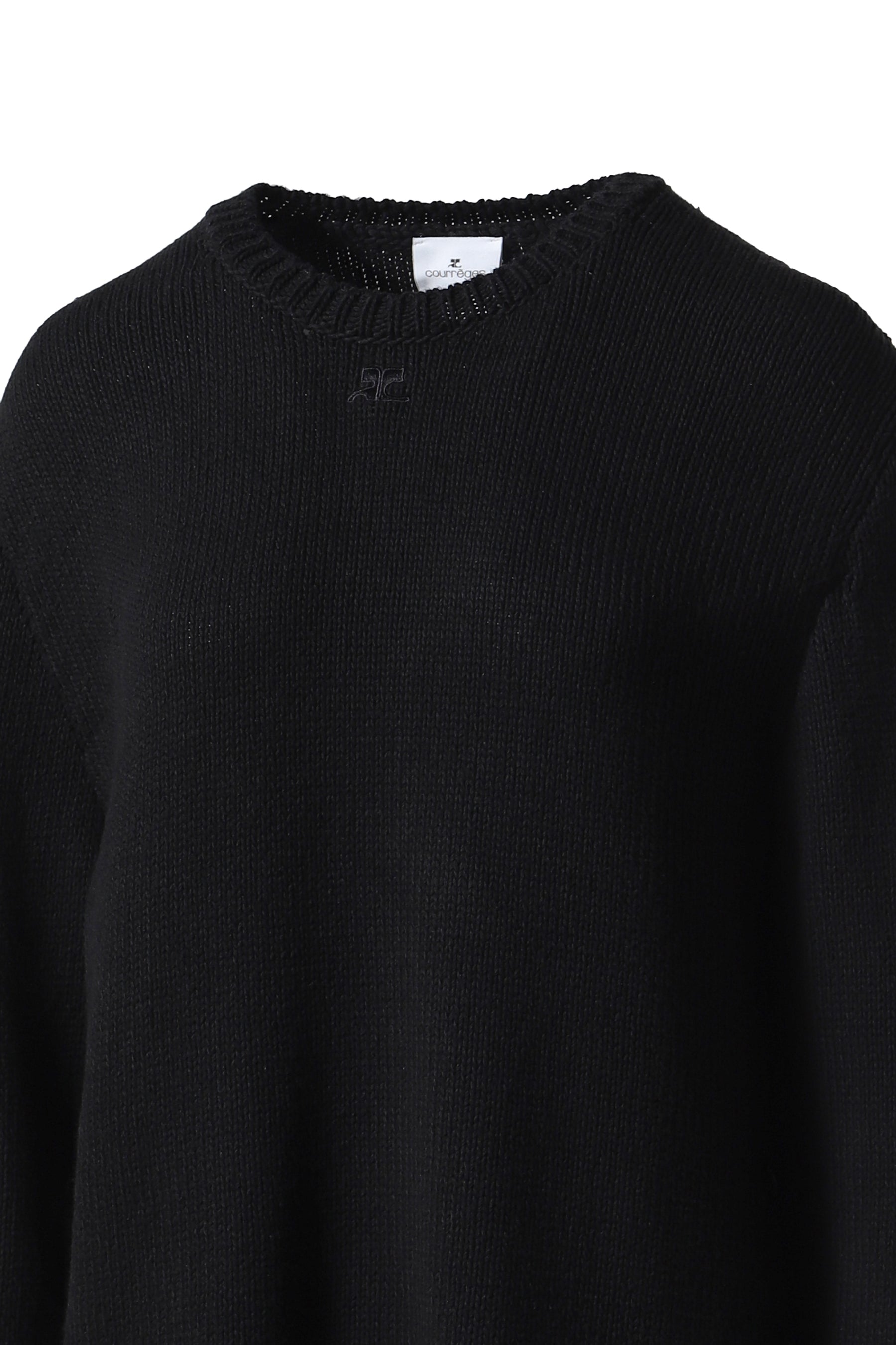 OPEN SIDE LINEN KNIT SWEATER / BLK