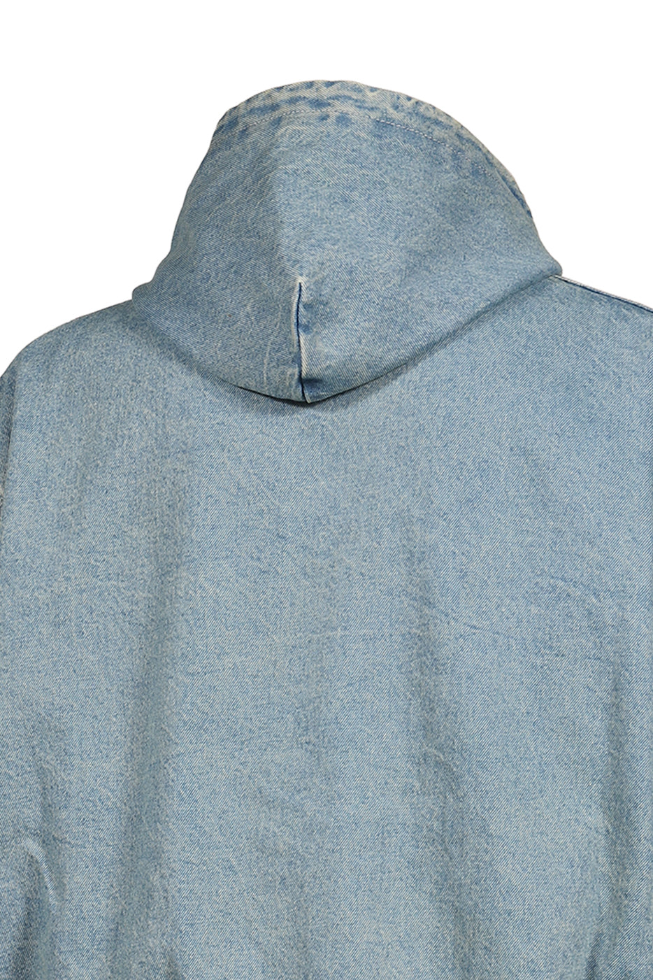HOODED WORKWEAR DENIM JACKET / VINTAGE MID BLUE