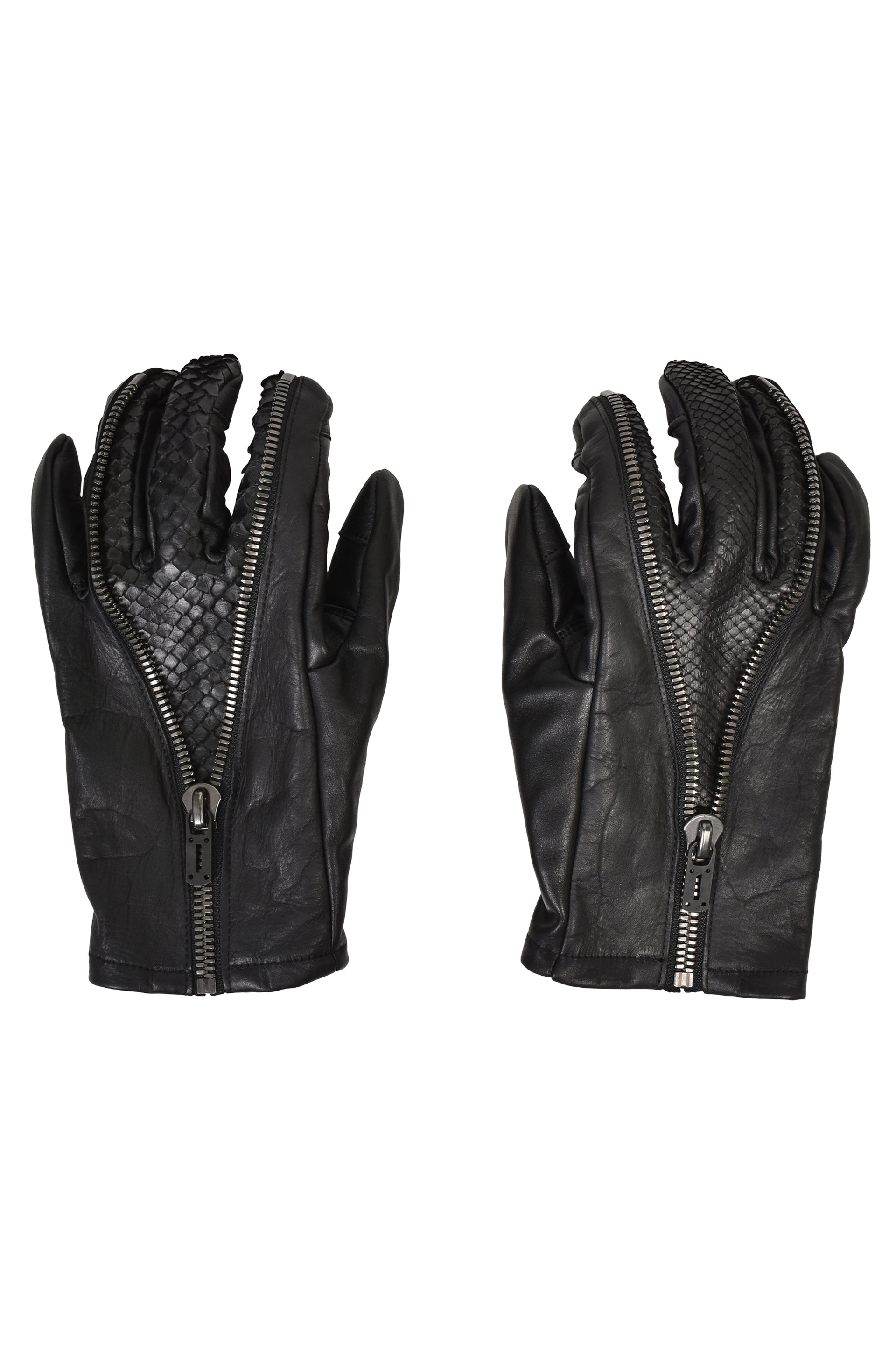 HORSE LEATHER SPRIT ZIP GLOVE / BLK