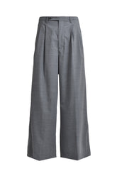 DOUBLE TUCK WIDE TROUSERS / GRY