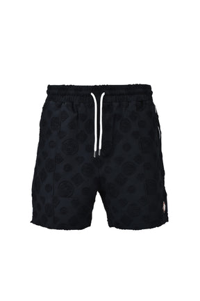 TOWELLING MONOGRAM SHORT / BLK