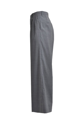 DOUBLE TUCK WIDE TROUSERS / GRY