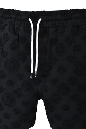TOWELLING MONOGRAM SHORT / BLK