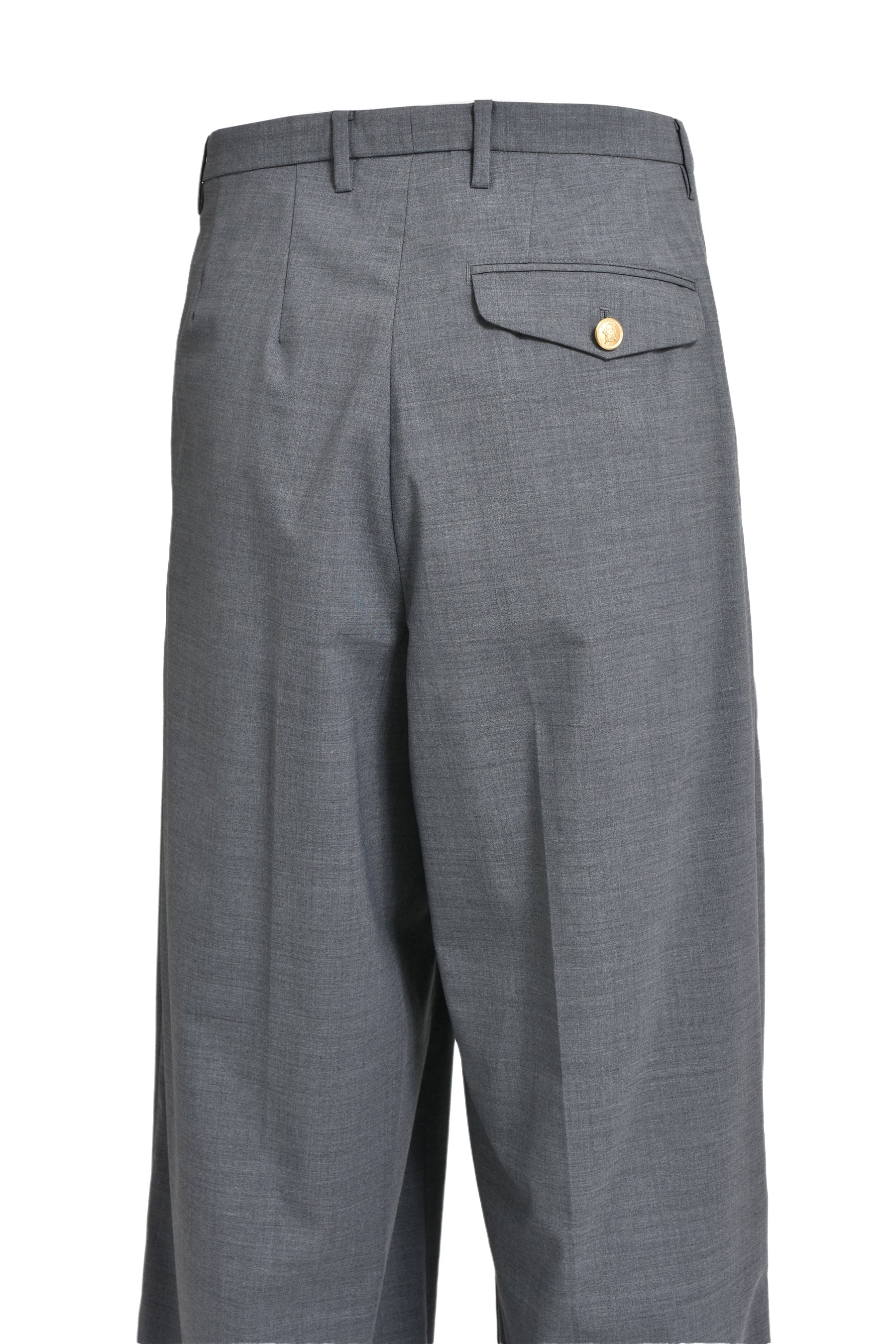 DOUBLE TUCK WIDE TROUSERS / GRY