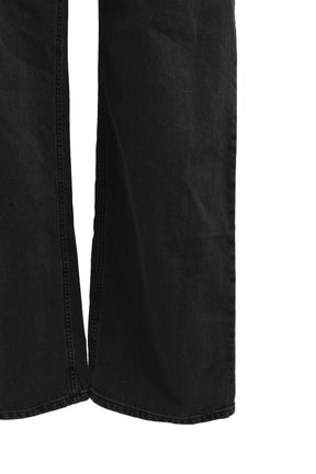WIDE LEG JEANS WITH BUCKLE / BLK