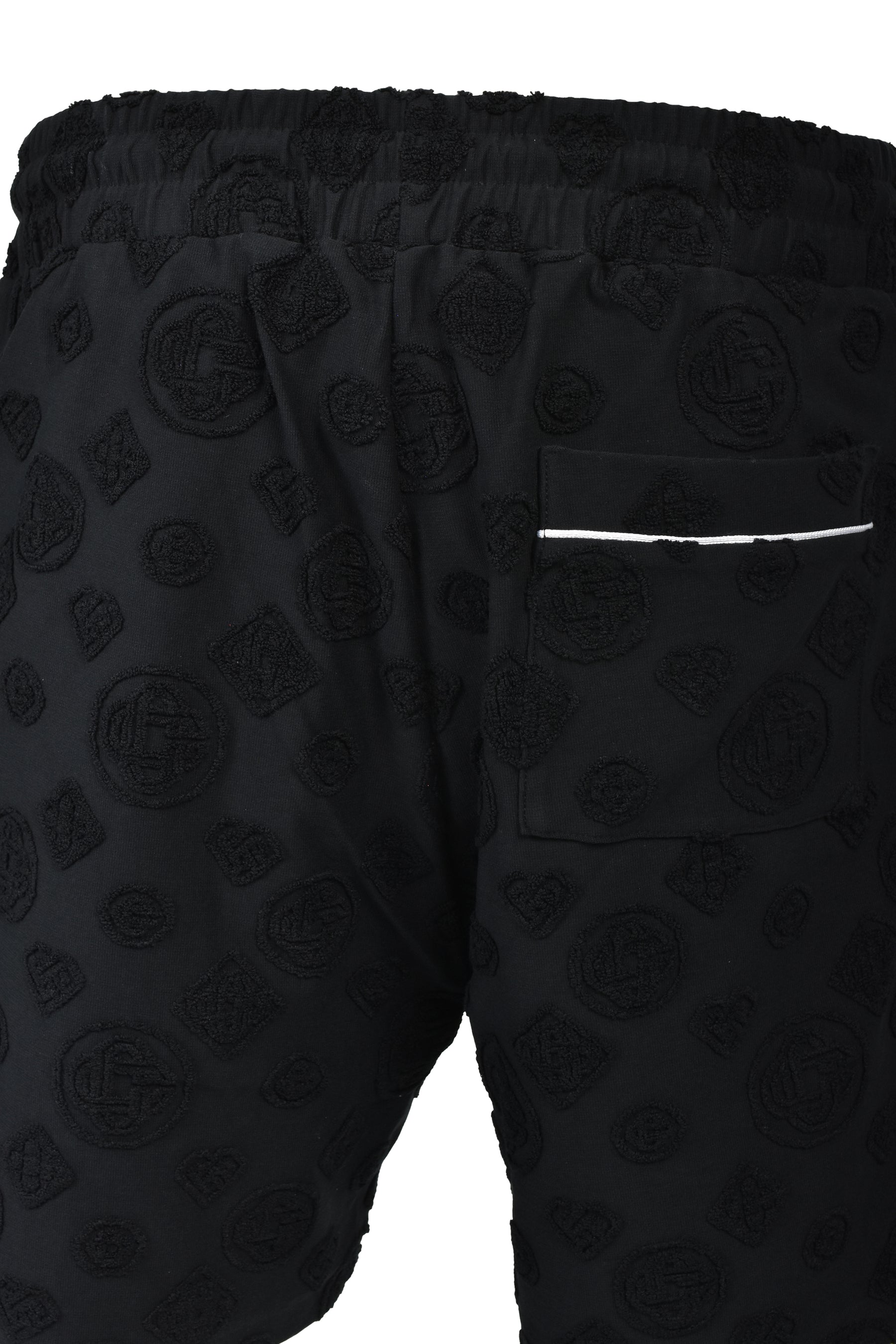 TOWELLING MONOGRAM SHORT / BLK