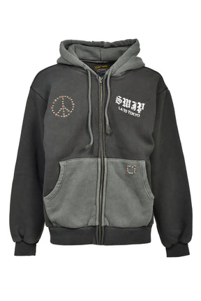 SWJP ZIP UP HOODIE w/ CUSTOM STUDS NUBIAN (EXCLUSIVE) / GRY