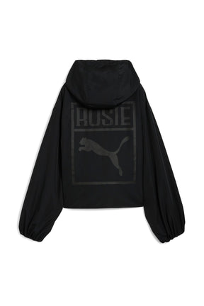 OVERSIZED HALF-ZIP PADDED JACKET / PUMA BLACK