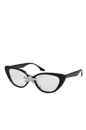 GEMSTONE BOWKNOT GLASSES MIDDLE BOW / BLK