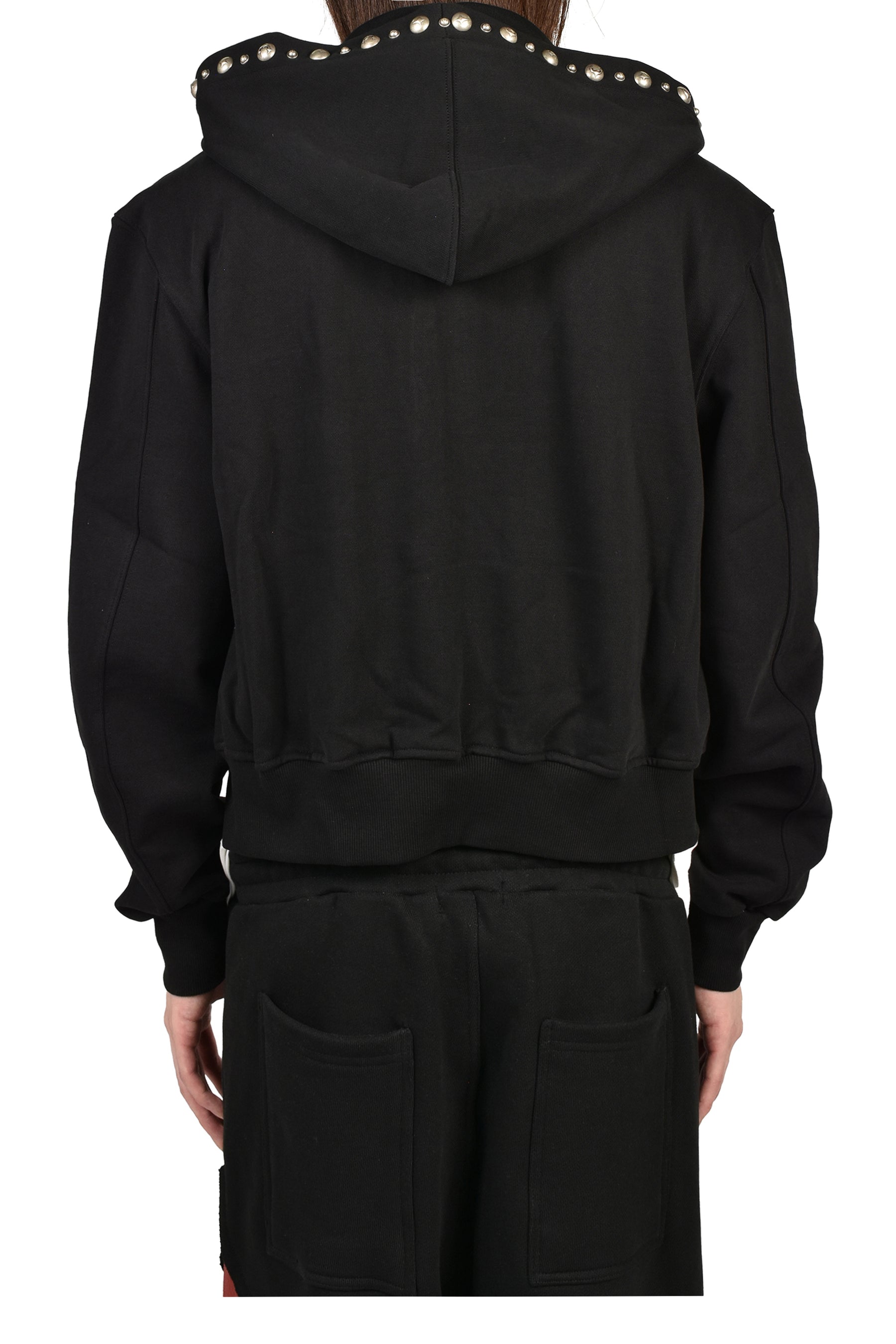 Thug Club SS26 TC STUDDED LINE CROPPED ZIP-UP HOODIE / BLK - NUBIAN