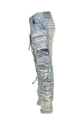 COATING SLIM CARGO PANTS / IND