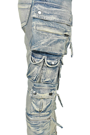 COATING SLIM CARGO PANTS / IND