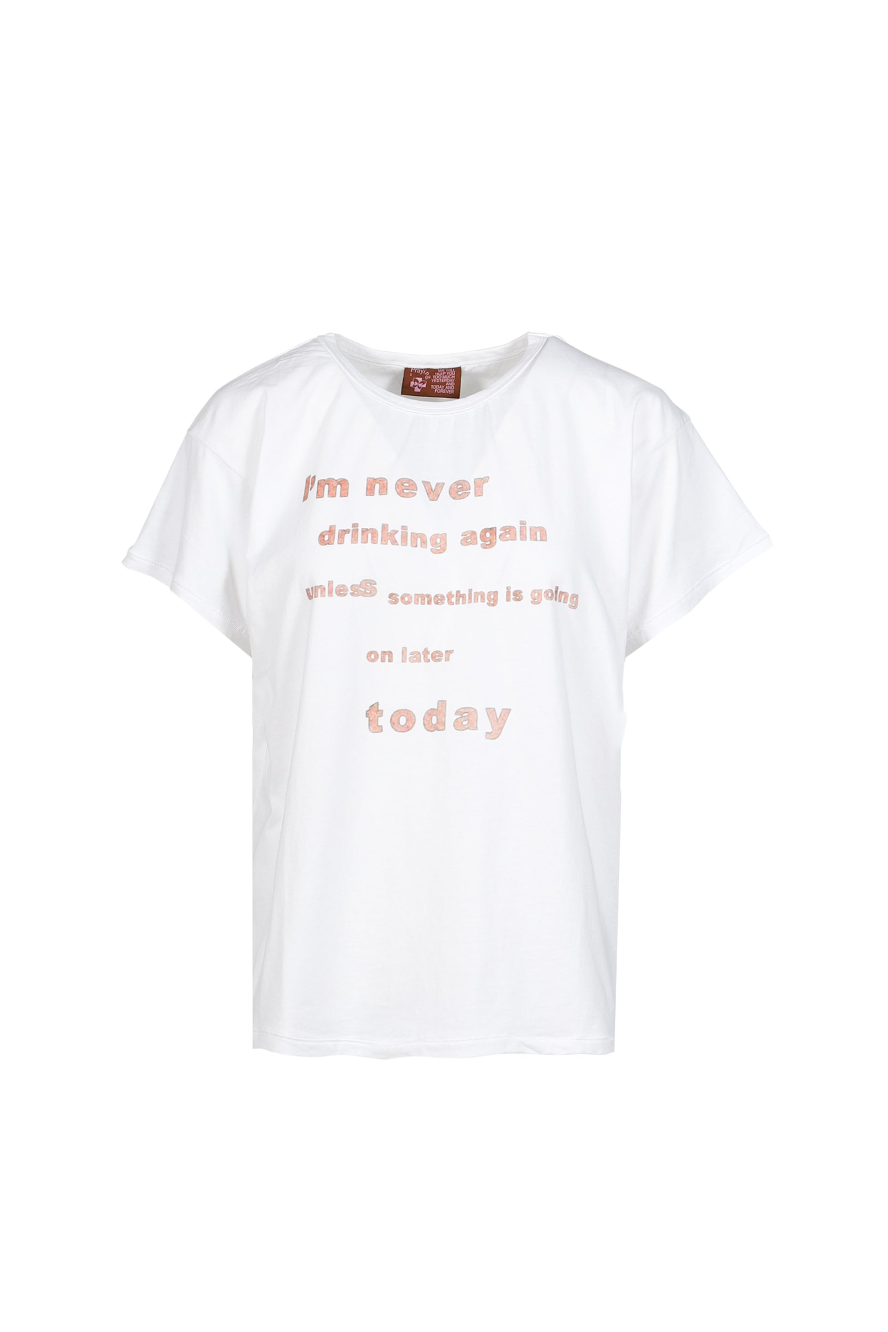 NEVER DRINKING AGAIN MENS TEE / WHT