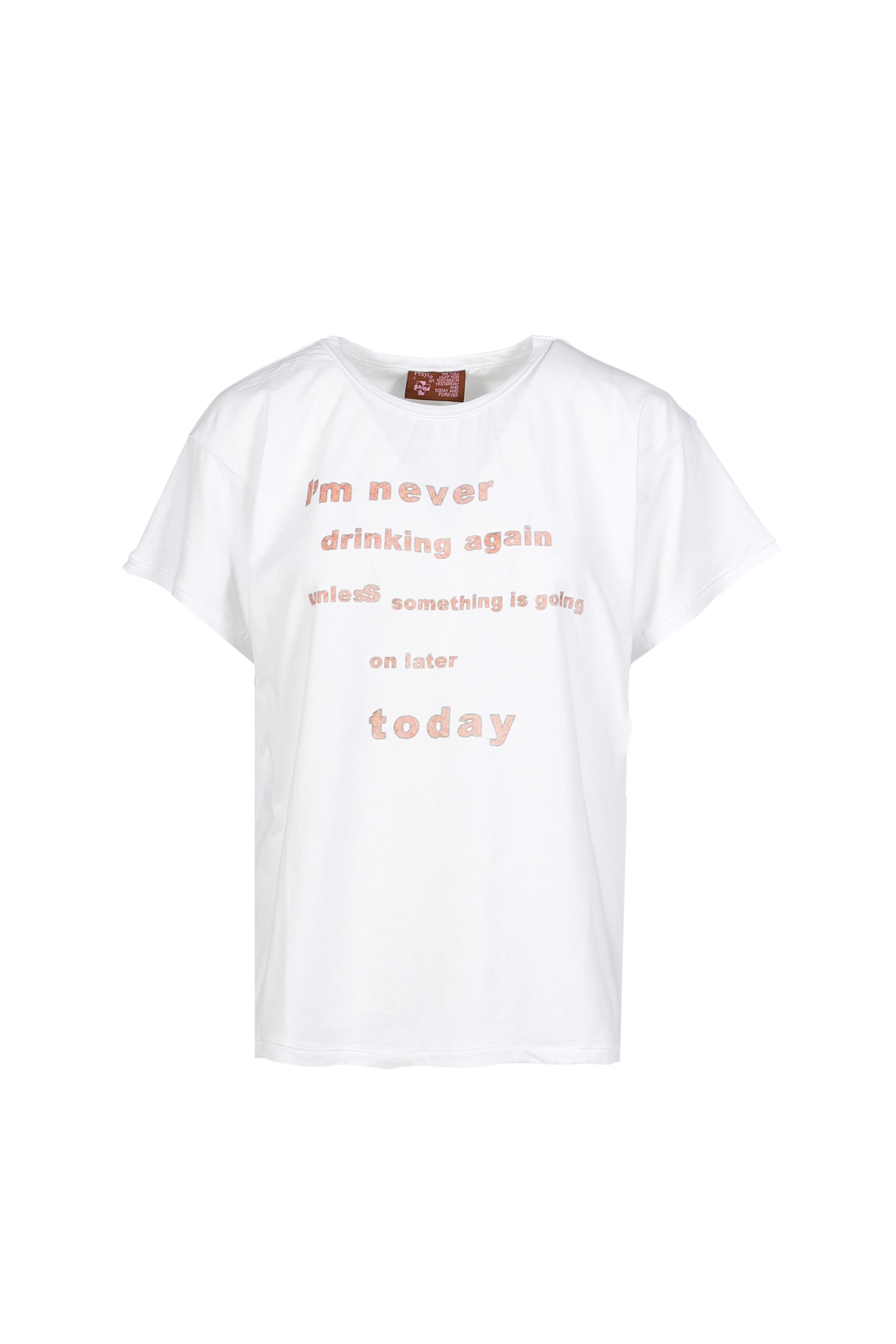 NEVER DRINKING AGAIN MENS TEE / WHT