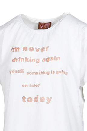 NEVER DRINKING AGAIN MENS TEE / WHT
