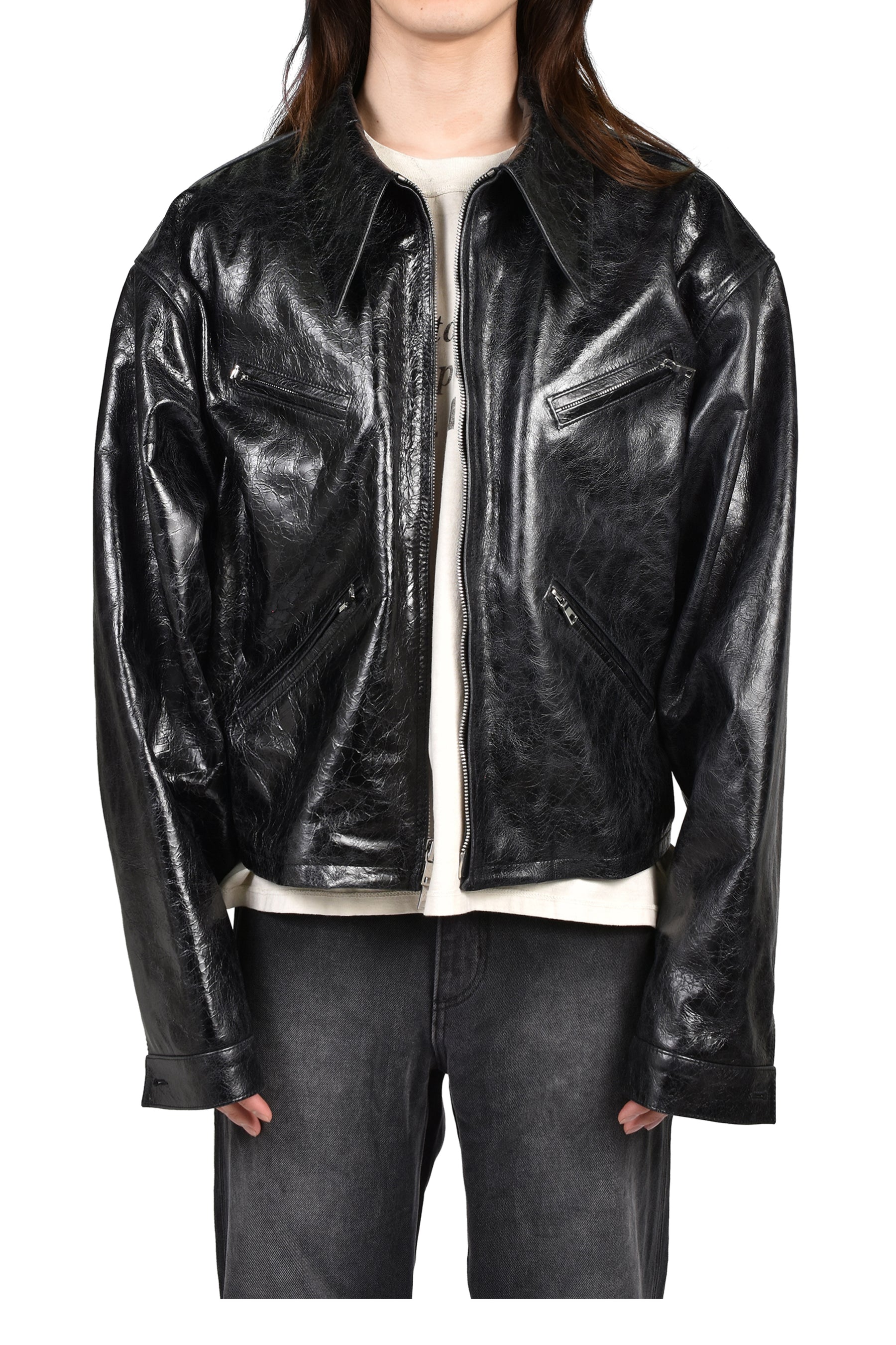新品　Secret レザージャケット　ラインストーン　限定30個 The Sekrit Saints ザ シークレット セインツ SS26 LEATHER X JACKET