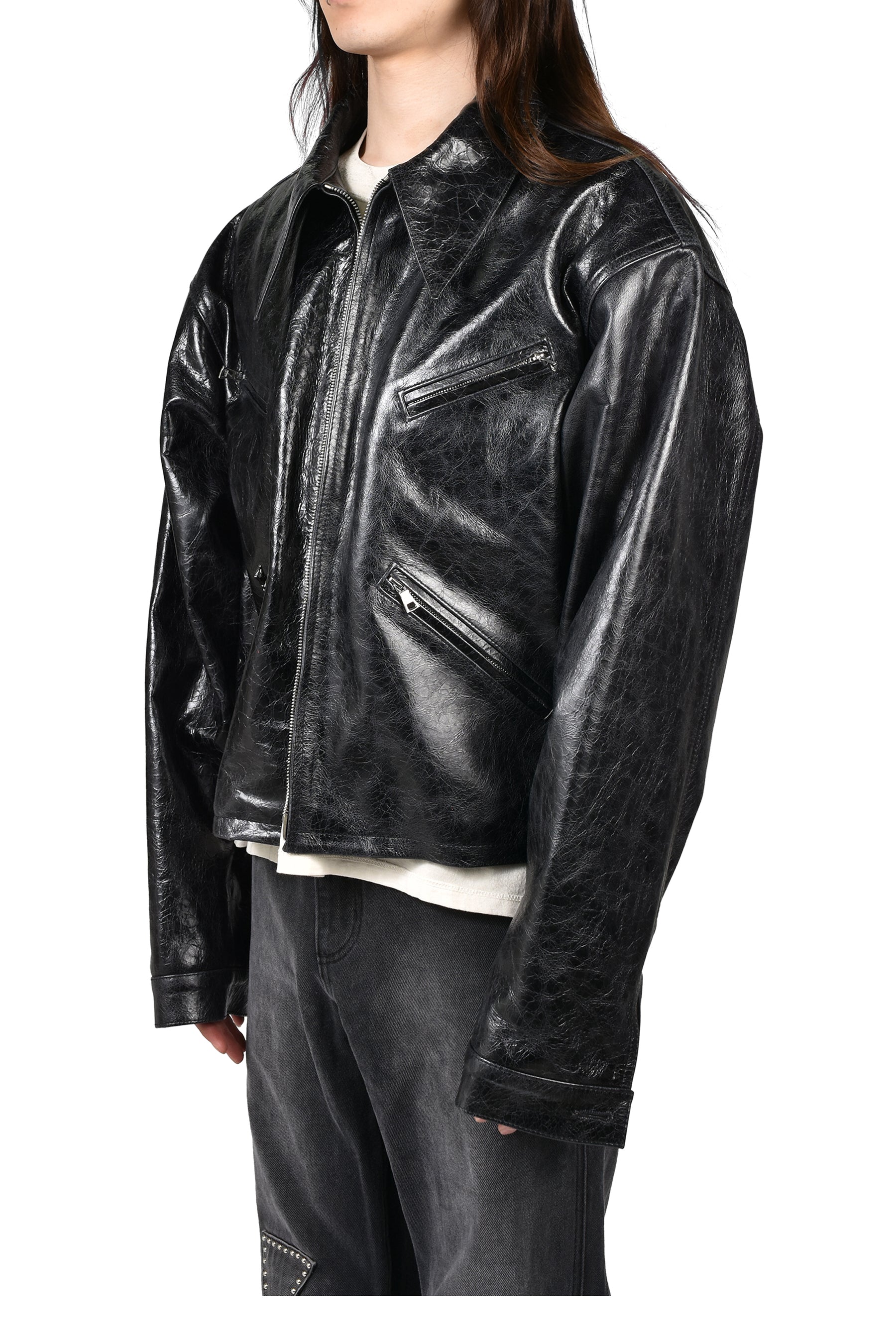 新品　Secret レザージャケット　ラインストーン　限定30個 The Sekrit Saints ザ シークレット セインツ SS26 LEATHER X JACKET