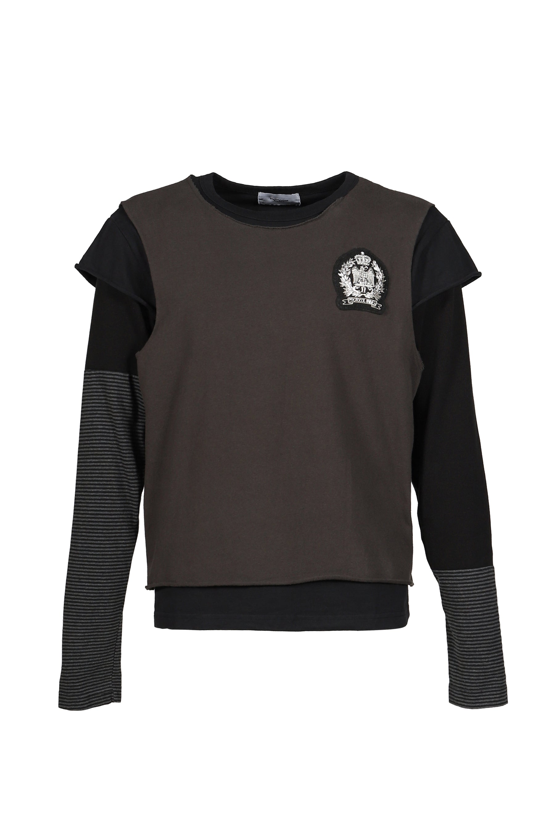 LAYERED PATCH LONG SLEEVE / BLK