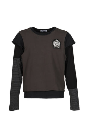 LAYERED PATCH LONG SLEEVE / BLK