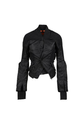 DOUBLE-CLOSURE SILHOUETTE BOMBER / BLK