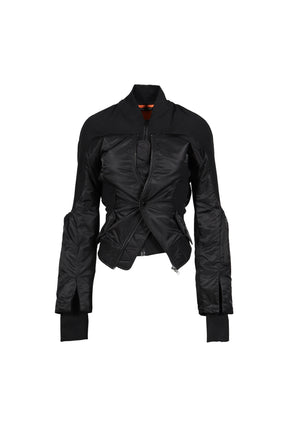 DOUBLE-CLOSURE SILHOUETTE BOMBER / BLK