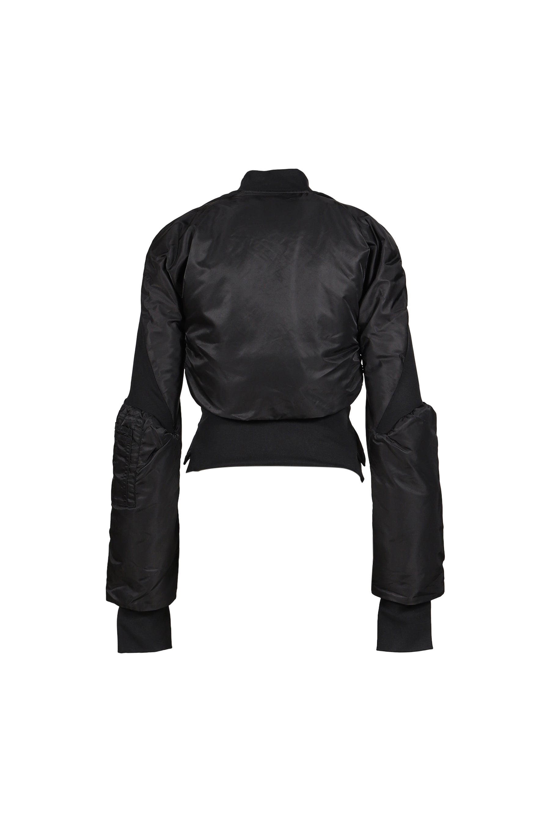 DOUBLE-CLOSURE SILHOUETTE BOMBER / BLK
