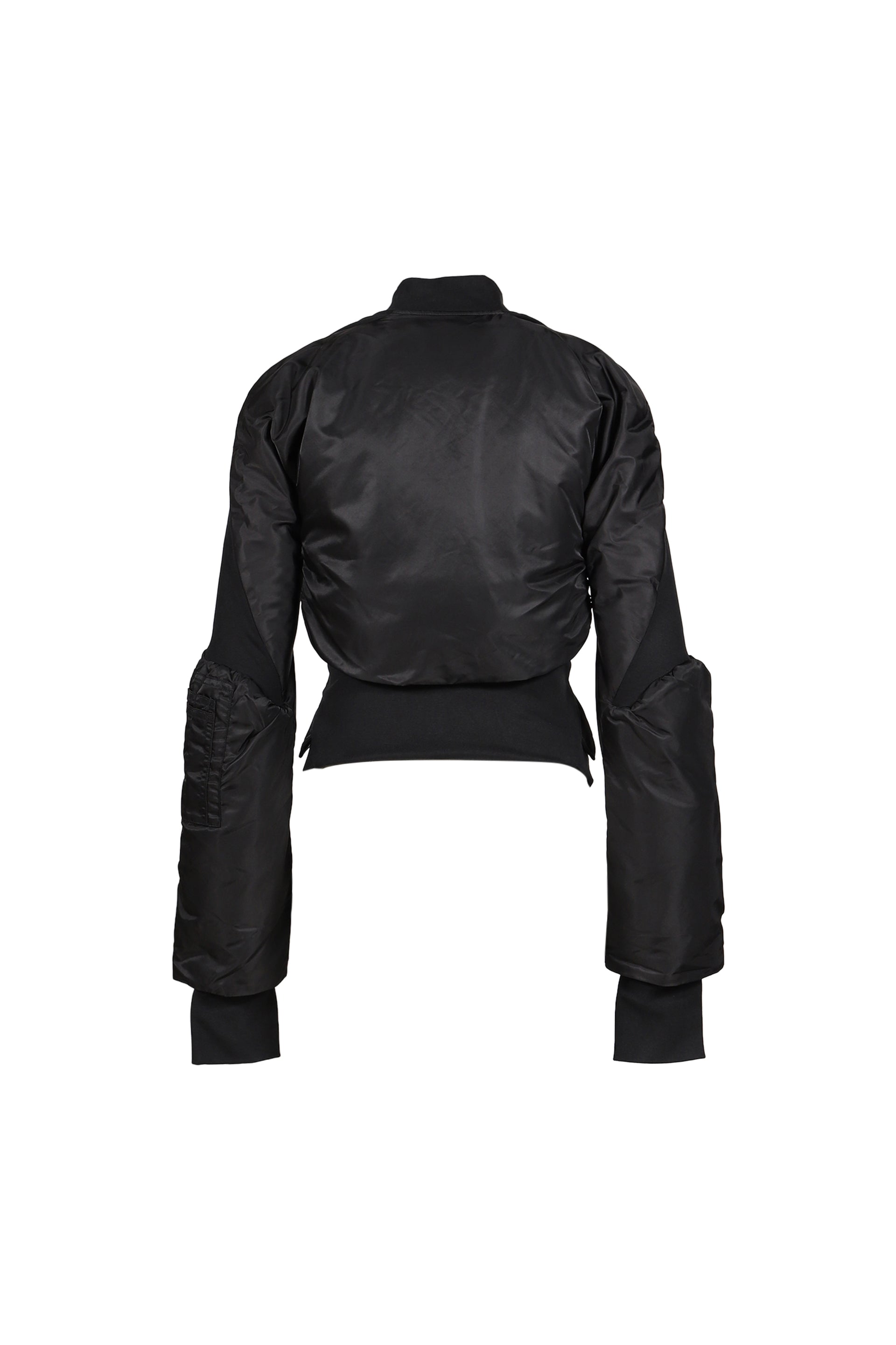 DOUBLE-CLOSURE SILHOUETTE BOMBER / BLK