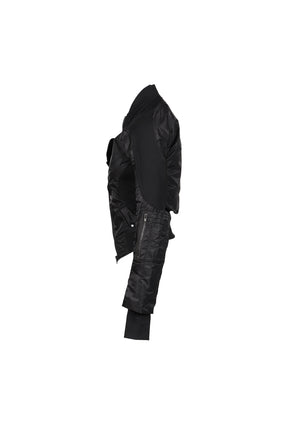 DOUBLE-CLOSURE SILHOUETTE BOMBER / BLK