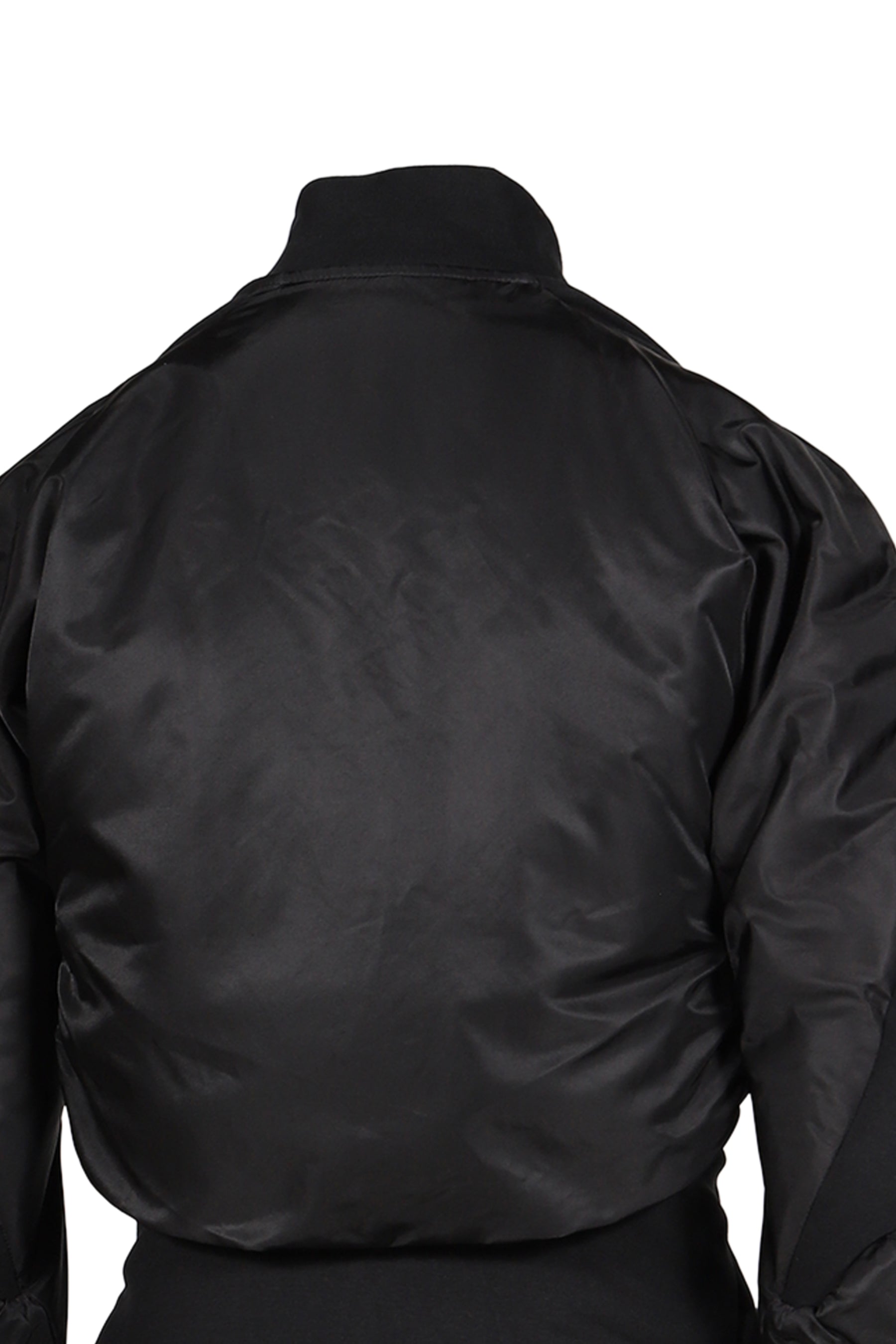 DOUBLE-CLOSURE SILHOUETTE BOMBER / BLK