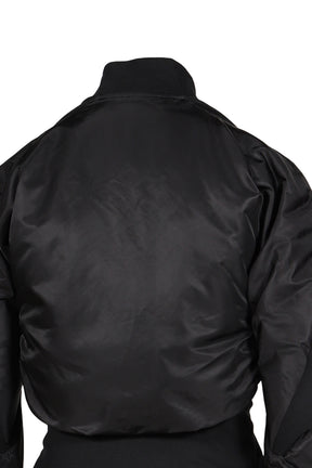 DOUBLE-CLOSURE SILHOUETTE BOMBER / BLK